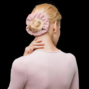 White Polka Dot Scrunchie - Recycled Microfiber - Dipaliz - Ponytail Holders