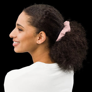 White Polka Dot Scrunchie - Recycled Microfiber - Dipaliz - Ponytail Holders
