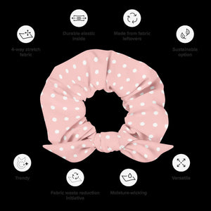 White Polka Dot Scrunchie - Recycled Microfiber - Dipaliz - Ponytail Holders