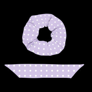 Purple Polka Dots Scrunchie - Recycled Eco Hair Tie - Dipaliz - Ponytail Holders