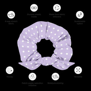 Purple Polka Dots Scrunchie - Recycled Eco Hair Tie - Dipaliz - Ponytail Holders