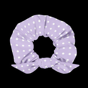 Purple Polka Dots Scrunchie - Recycled Eco Hair Tie - Dipaliz - Ponytail Holders