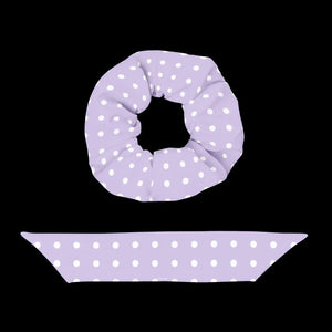 Purple Polka Dots Scrunchie - Recycled Eco Hair Tie - Dipaliz - Ponytail Holders