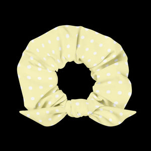 White Polka Dot Scrunchie - Sustainable Recycled Fabric - Dipaliz - Ponytail Holders