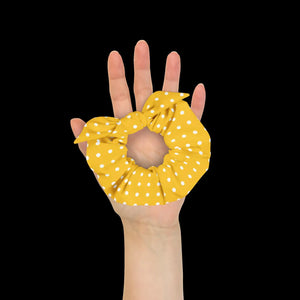 Eco-friendly White Polka Dots Ponytail Holder - Dipaliz - Holders