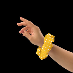 Eco-friendly White Polka Dots Ponytail Holder - Dipaliz - Holders