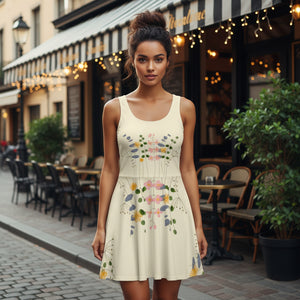 Wild Flowers Skater Dress – Flared Skirt - Dipaliz - Dresses - Xs