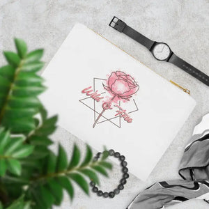 Cosmetic Bag Gold Zipper Cotton Canvas Wild and Free Dipaliz - White / one Size - & Toiletry Bags