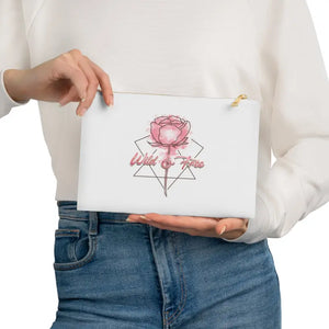 Cosmetic Bag Gold Zipper Cotton Canvas Wild and Free Dipaliz - White / one Size - & Toiletry Bags