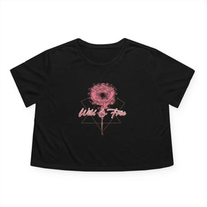 Flowy Cropped Tee Rose Flower Soft Everyday Wear - Dipaliz - T-shirts - m