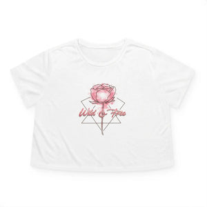 Flowy Cropped Tee Rose Flower Soft Everyday Wear - Dipaliz - T-shirts - m