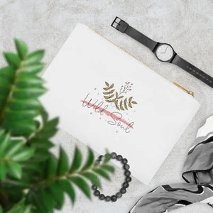 Wild Soul Cosmetic Bag Gold Zipper Cotton Canvas - Dipaliz - White / one Size - & Toiletry Bags