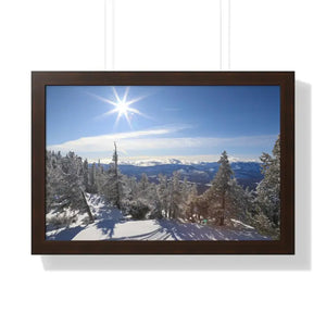 Framed Horizontal Poster Winter Land Premium Gallery Art - Dipaliz - 24″ x 16″ / Walnut - Posters