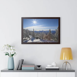 Framed Horizontal Poster Winter Land Premium Gallery Art - Dipaliz - 30’’ x 20’’ / Walnut - Posters