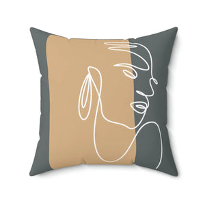 Chic Abstract Woman Pillow - Spun Polyester - Dipaliz - Throw Pillows