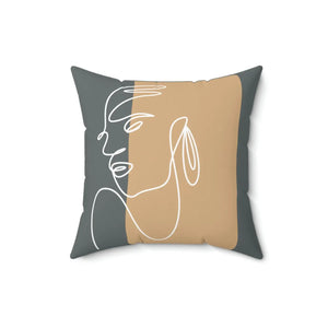 Chic Abstract Woman Pillow - Spun Polyester - Dipaliz - Throw Pillows