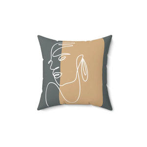 Chic Abstract Woman Pillow - Spun Polyester - Dipaliz - Throw Pillows