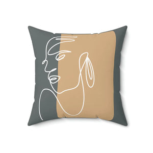 Chic Abstract Woman Pillow - Spun Polyester - Dipaliz - Throw Pillows