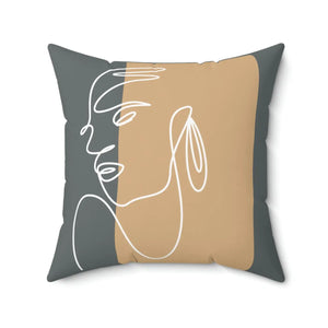 Chic Abstract Woman Pillow - Spun Polyester - Dipaliz - Throw Pillows