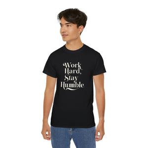 Soft Cotton Work Hard and Stay Humble T-shirt - Dipaliz - T-shirts - s