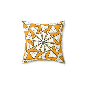 Vibrant Yellow Abstract Polyester Square Pillow - Dipaliz - Throw Pillows