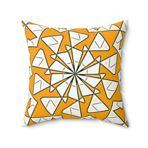 Vibrant Yellow Abstract Polyester Square Pillow - Dipaliz - Throw Pillows