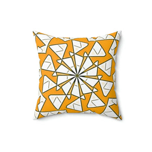 Vibrant Yellow Abstract Polyester Square Pillow - Dipaliz - Throw Pillows