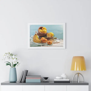 Framed Horizontal Poster Yellow Fruits Bowl Art Dipaliz - Posters Prints & Visual Artwork