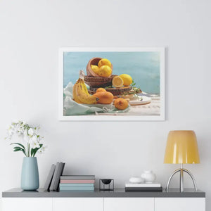 Framed Horizontal Poster Yellow Fruits Bowl Art Dipaliz - Posters Prints & Visual Artwork
