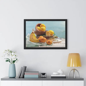 Framed Horizontal Poster Yellow Fruits Bowl Art Dipaliz - Posters Prints & Visual Artwork