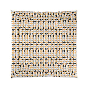 Yellow Grey and Black Triangles Comforter - 88’’ × - Quilts & Comforters