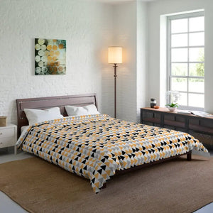 Yellow Grey and Black Triangles Comforter - Quilts & Comforters