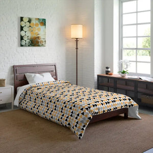 Yellow Grey and Black Triangles Comforter - Quilts & Comforters