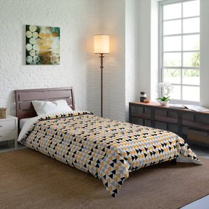 Yellow Grey and Black Triangles Comforter - Quilts & Comforters
