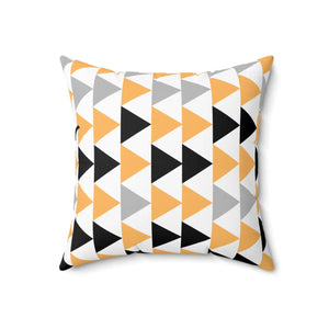 Bold Grey Black Polyester Square Pillow - Spun Comfort - Dipaliz - Throw Pillows