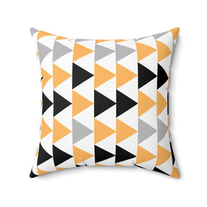 Bold Grey Black Polyester Square Pillow - Spun Comfort - Dipaliz - Throw Pillows