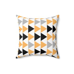 Bold Grey Black Polyester Square Pillow - Spun Comfort - Dipaliz - Throw Pillows