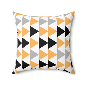 Bold Grey Black Polyester Square Pillow - Spun Comfort - Dipaliz - Throw Pillows