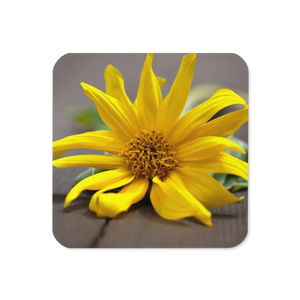 Vibrant Yellow Sunflower Cork Coasters - Mdf - Dipaliz