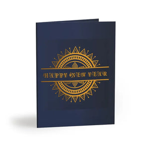 Navy Blue Year Cards - Premium Lasting Quality - Dipaliz - 8 Pcs / Matte / 4.25” x 5.5” - Greeting & Note