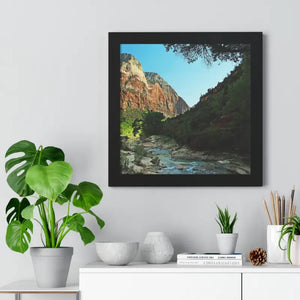 Zion National Park Framed Horizontal Poster - Dipaliz - 16″ x / Black - Posters Prints & Visual Artwork