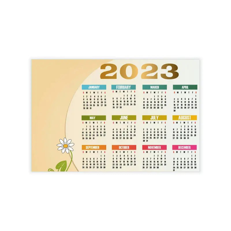 Vibrant Floral Calendar Wall Decals for a Fresh Room Makeover - 18″ × 12″ Decal