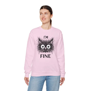 Funny Cat Unisex Heavy Sweatshirt - Cozy Cotton - Dipaliz - Sweatshirts - s