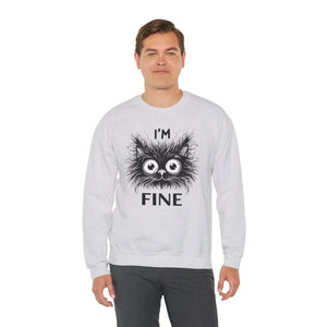 Funny Cat Unisex Heavy Sweatshirt - Cozy Cotton - Dipaliz - Sweatshirts - s