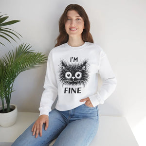 Funny Cat Unisex Heavy Sweatshirt - Cozy Cotton - Dipaliz - Sweatshirts - s