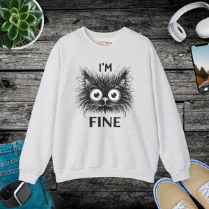 Funny Cat Unisex Heavy Sweatshirt - Cozy Cotton - Dipaliz - Sweatshirts - s