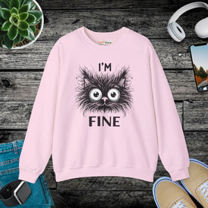 Funny Cat Unisex Heavy Sweatshirt - Cozy Cotton - Dipaliz - Sweatshirts - s