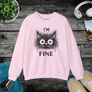 Funny Cat Unisex Heavy Sweatshirt - Cozy Humor Blend - Dipaliz - Light Pink / s - Sweatshirts