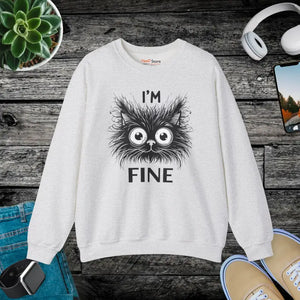 Funny Cat Unisex Heavy Sweatshirt - Cozy Humor Blend - Dipaliz - Ash / s - Sweatshirts