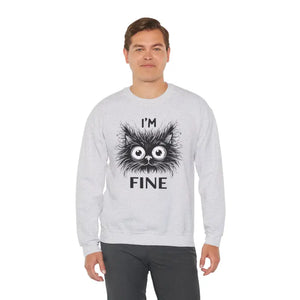 Funny Cat Unisex Heavy Sweatshirt - Cozy Humor Blend - Dipaliz - Sweatshirts